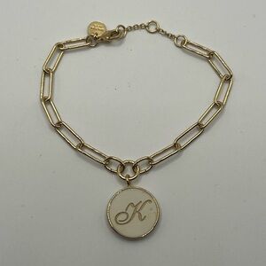 Brook & York 14K Gold Plated Callie Enamel Initial “K”  Bracelet